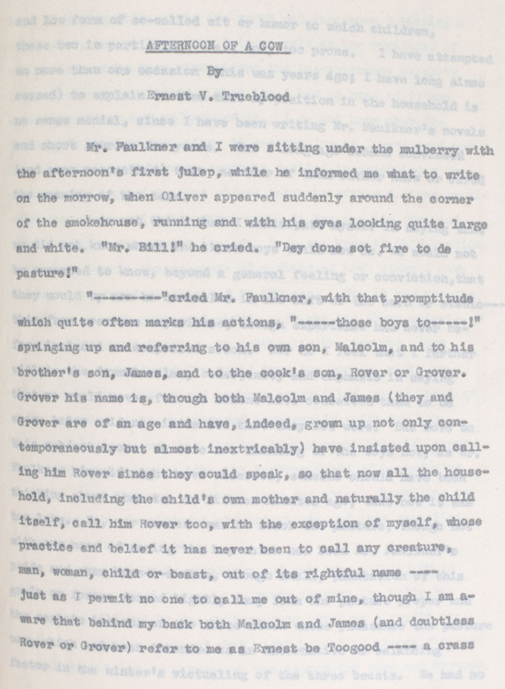 Afternoon of a Cow Original Typed Manuscript Drafts. - Image 3