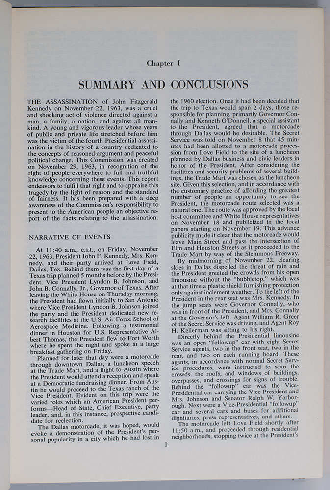 The Warren Report: The Official Report on the Assassination Of President F. Kennedy.