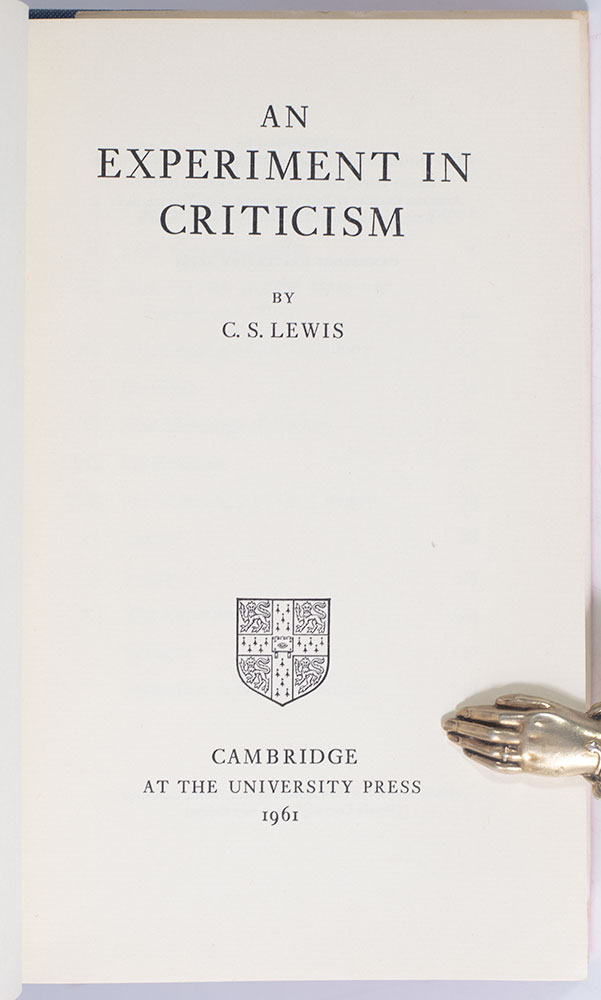 An Experiment in Criticism.