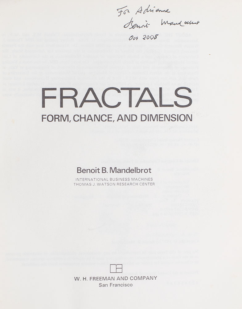 Fractals: Form, Chance, and Dimension.