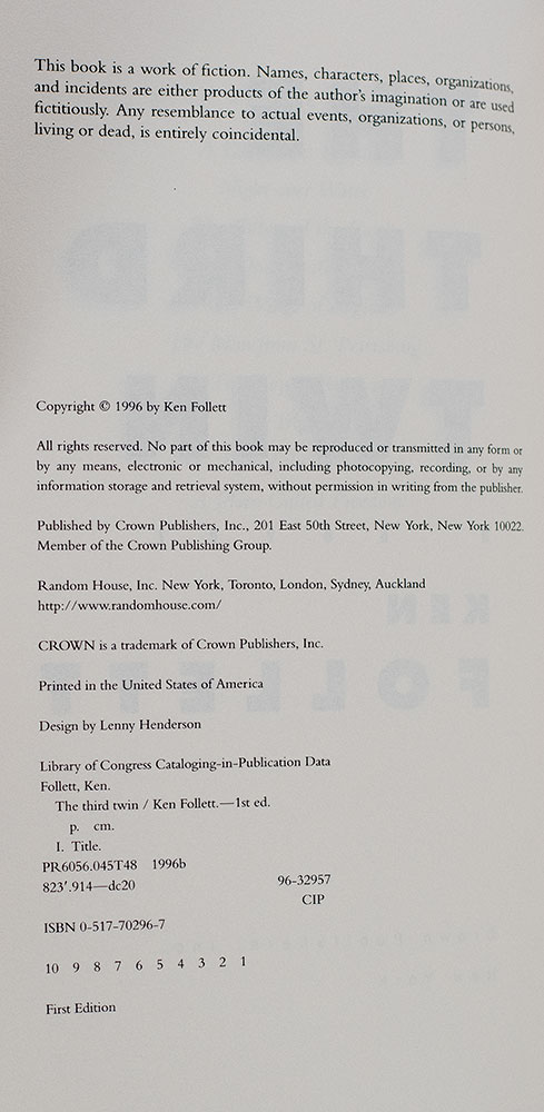 The Third Twin: A Novel.