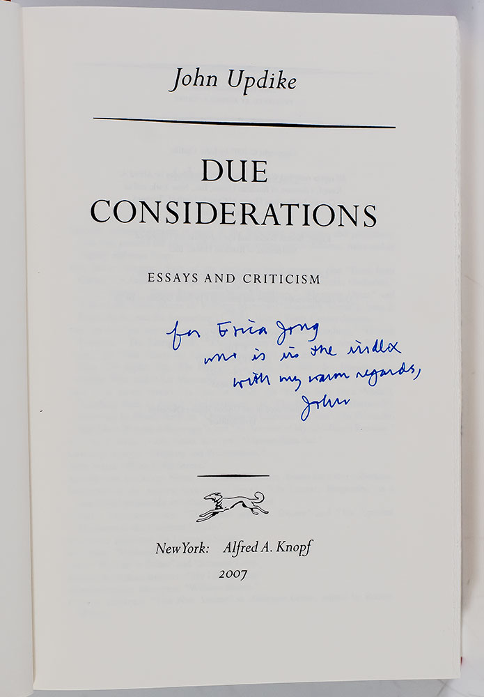Due Considerations: Essays and Criticism. - Image 2