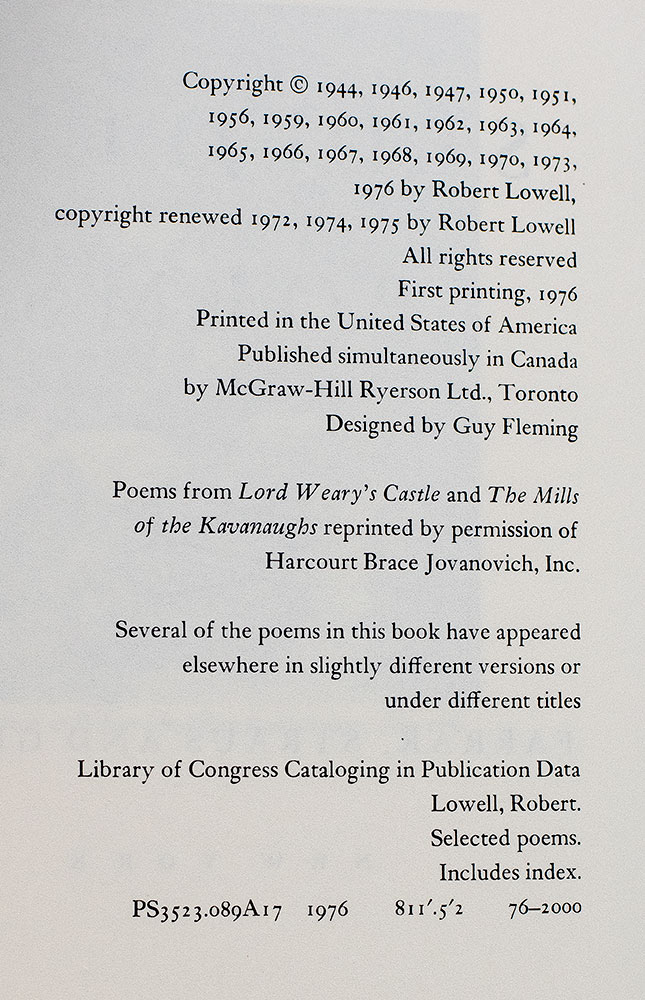 Selected Poems.