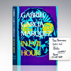 First edition of In Evil Hour; purple and turquoise