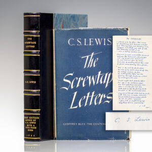 Rare first edition, presentation copy of The Abolition of Man; inscribed by C.S. Lewis