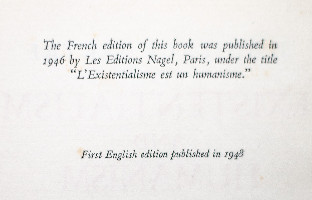 Existentialism and Humanism.