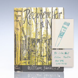 First Edition of Requiem for a Nun; Inscribed by William Faulkner to Editor John Bott and with an original drawing