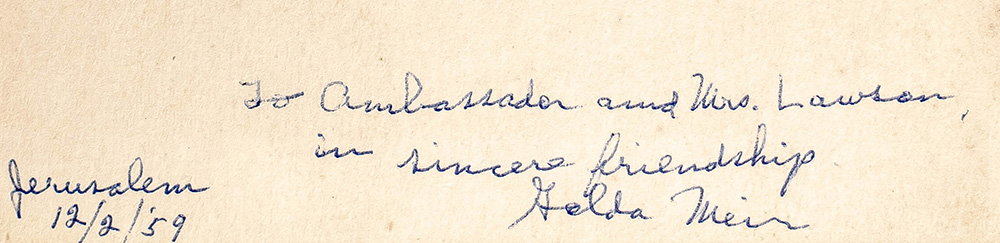 Golda Meir Signed Photograph.