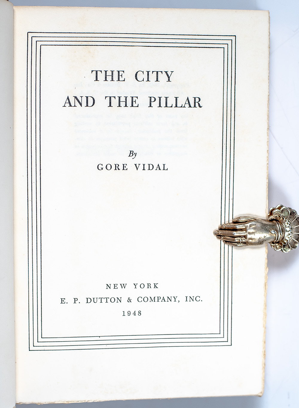The City and the Pillar.