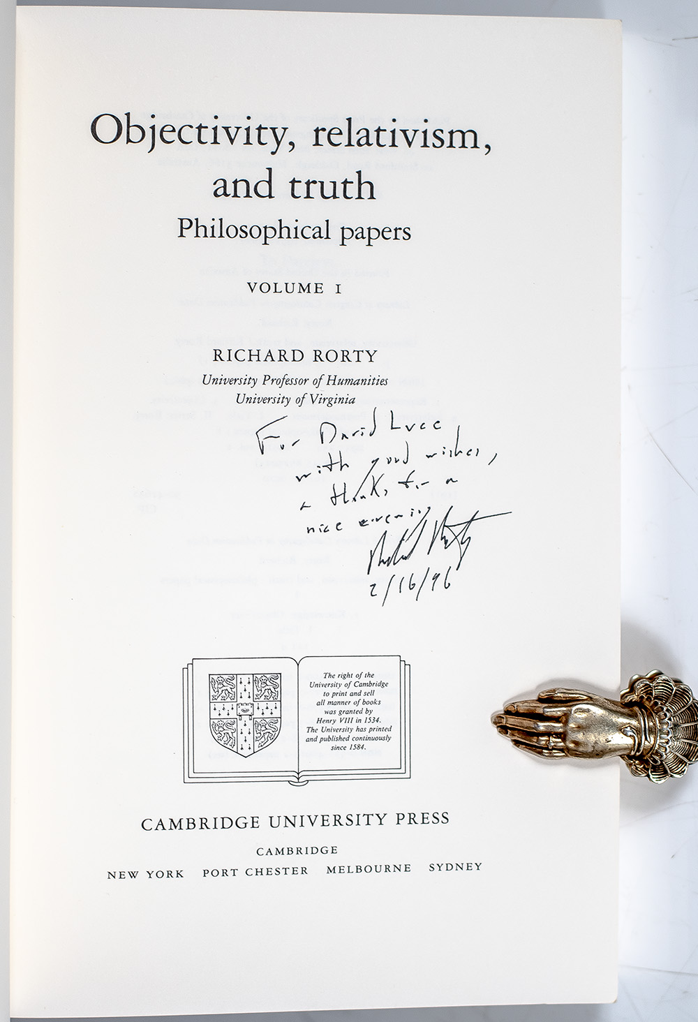 Objectivity, Relativism, and Truth.