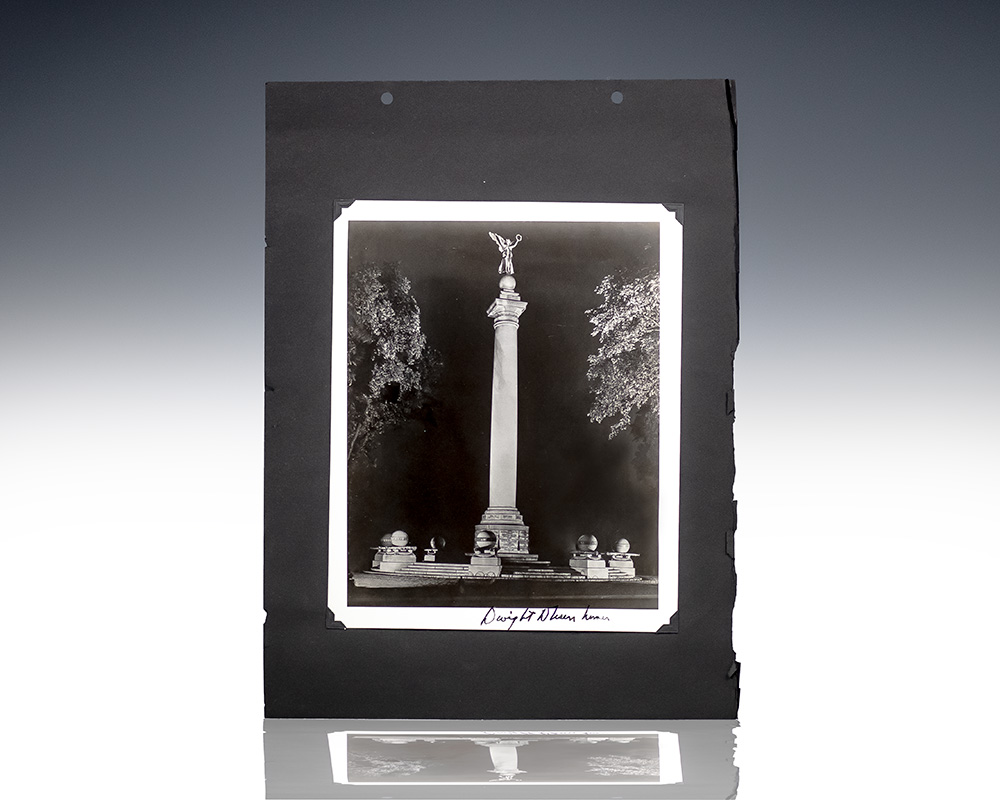 Dwight D. Eisenhower Signed Photograph of West Point Battle Monument.