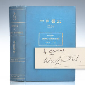 History of Chinese Medicine: Being a Chronicle of Medical Happenings in China from Ancient Times to Present Period.