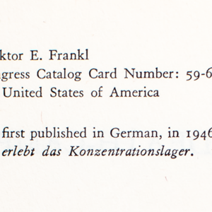 From Death-Camp To Existentialism [Man's Search For Meaning].
