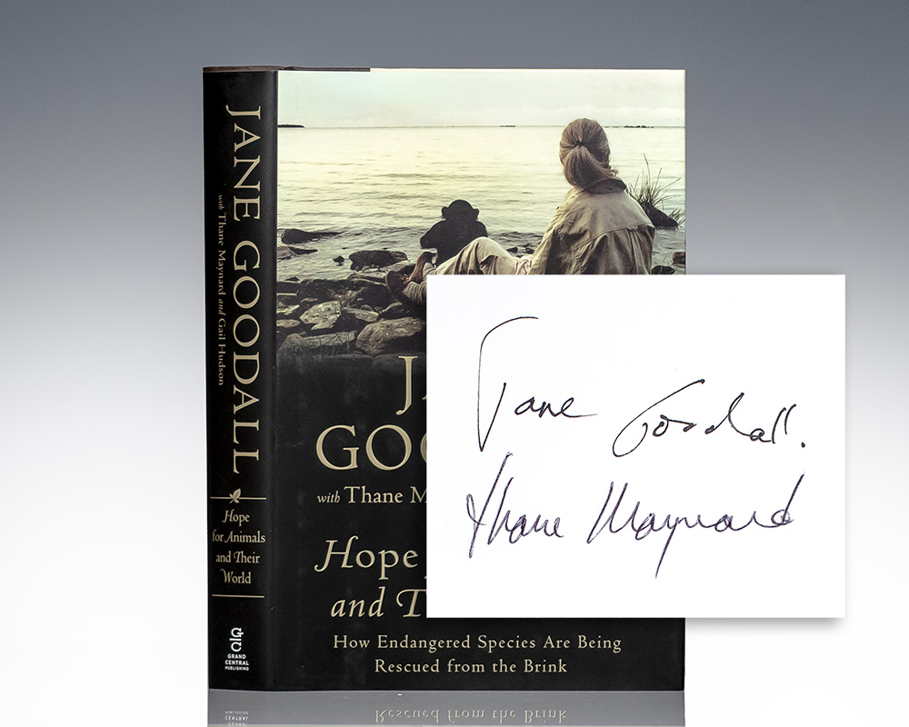 First Edition of Hope For Animals and Their World; Signed by Jane Goodall and Thane Maynard
