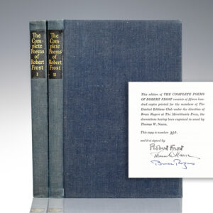 The Complete Poems of Robert Frost. With a Preface by the Author, an Appreciation by Louis Untermeyer, and Wood-Engravings by Thomas A. Nason.