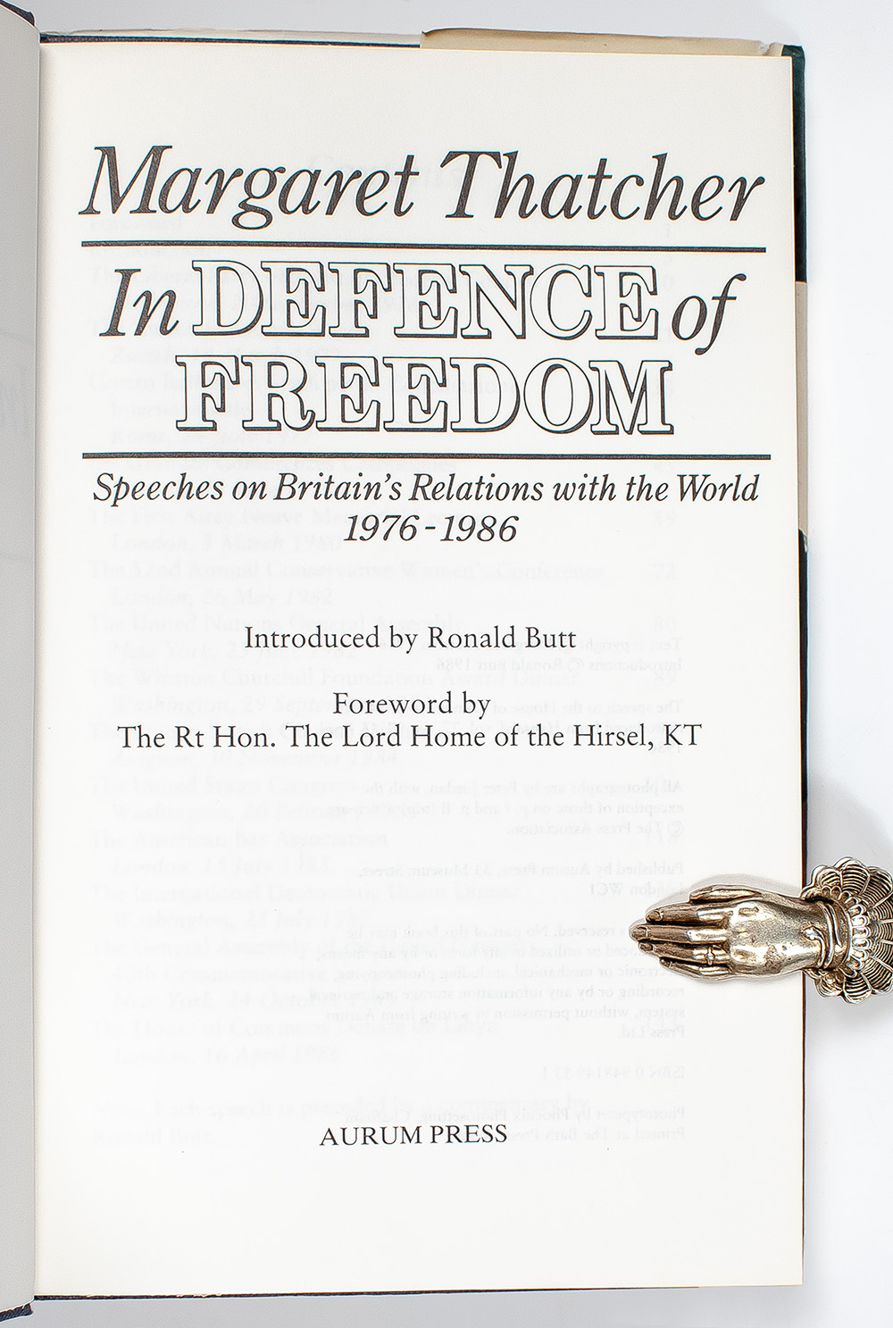 In Defence of Freedom: Speeches on Britain's Relations with the World 1976-1986.