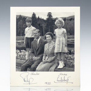 Queen Elizabeth II and Prince Philip Signed Photograph.