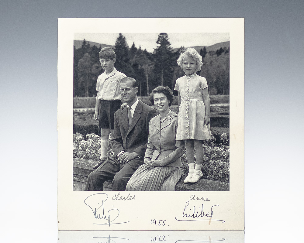 Queen Elizabeth II and Prince Philip Signed Photograph.