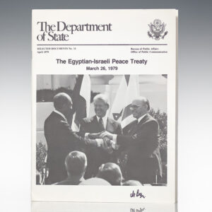 Menachem Begin Signed 'Egyptian-Israeli Peace Treaty' Department of State Booklet.
