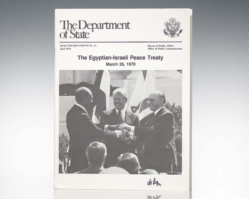 Menachem Begin Signed ‘Egyptian-Israeli Peace Treaty’ Department of State Booklet.