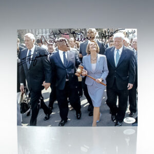 Nancy Pelosi, John Lewis, Steny Hoyer, and John Larsson Signed Photograph.