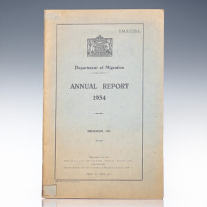 Palestine. Department of Migration. Annual Report 1934.