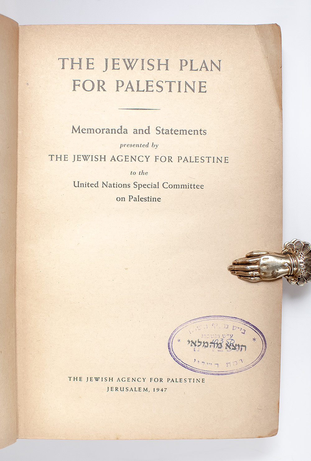 The Jewish Plan for Palestine: Memoranda and Statements Presented by The Jewish Agency for Palestine to the United Nations Special Committee on Palestine.