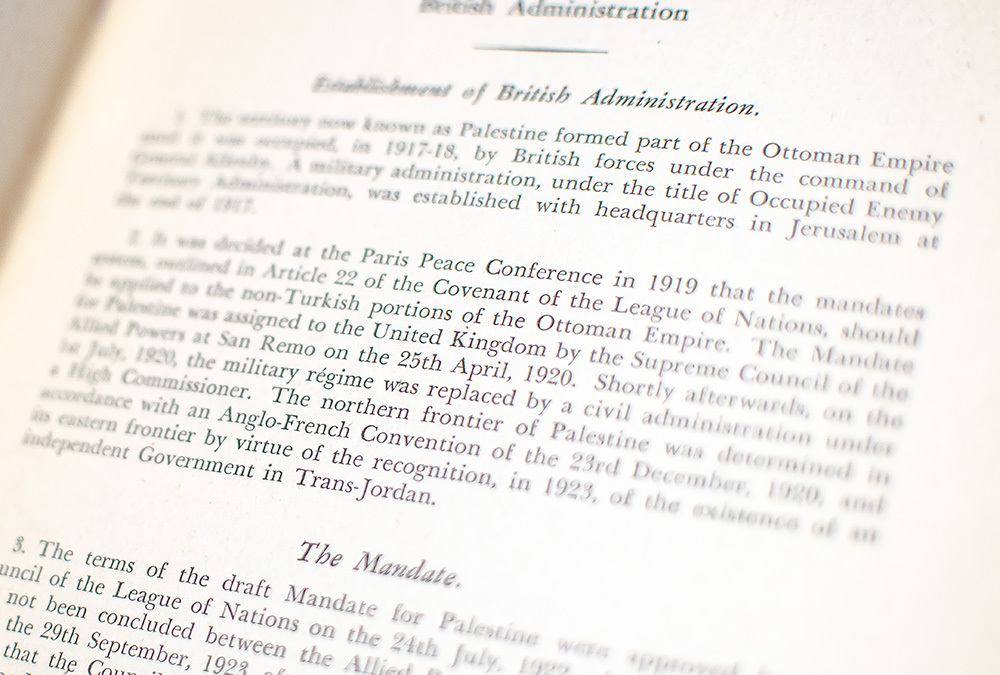 The Political History of Palestine Under British Administration: Memorandum by His Britannic Majesty's Government presented in 1947 to the United Nations Special Committee on Palestine at Jerusalem, 1947.