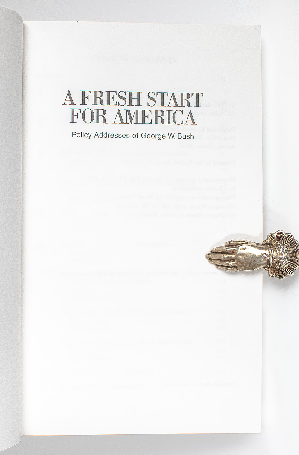 A Fresh Start for America: Policy Addresses of George W. Bush.