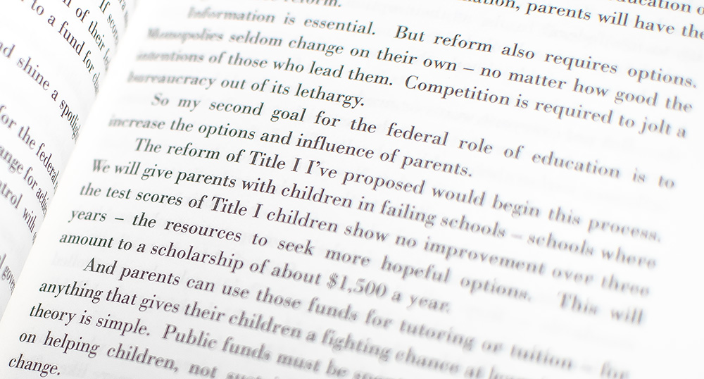 A Fresh Start for America: Policy Addresses of George W. Bush.