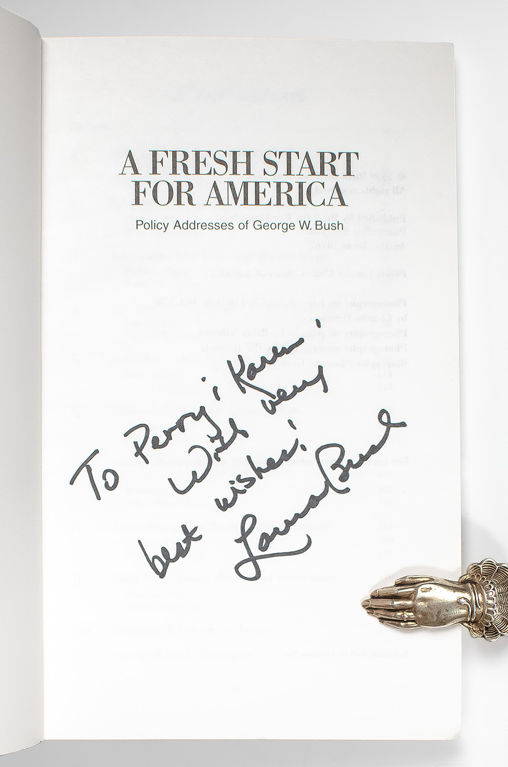 A Fresh Start for America: Policy Addresses of George W. Bush.
