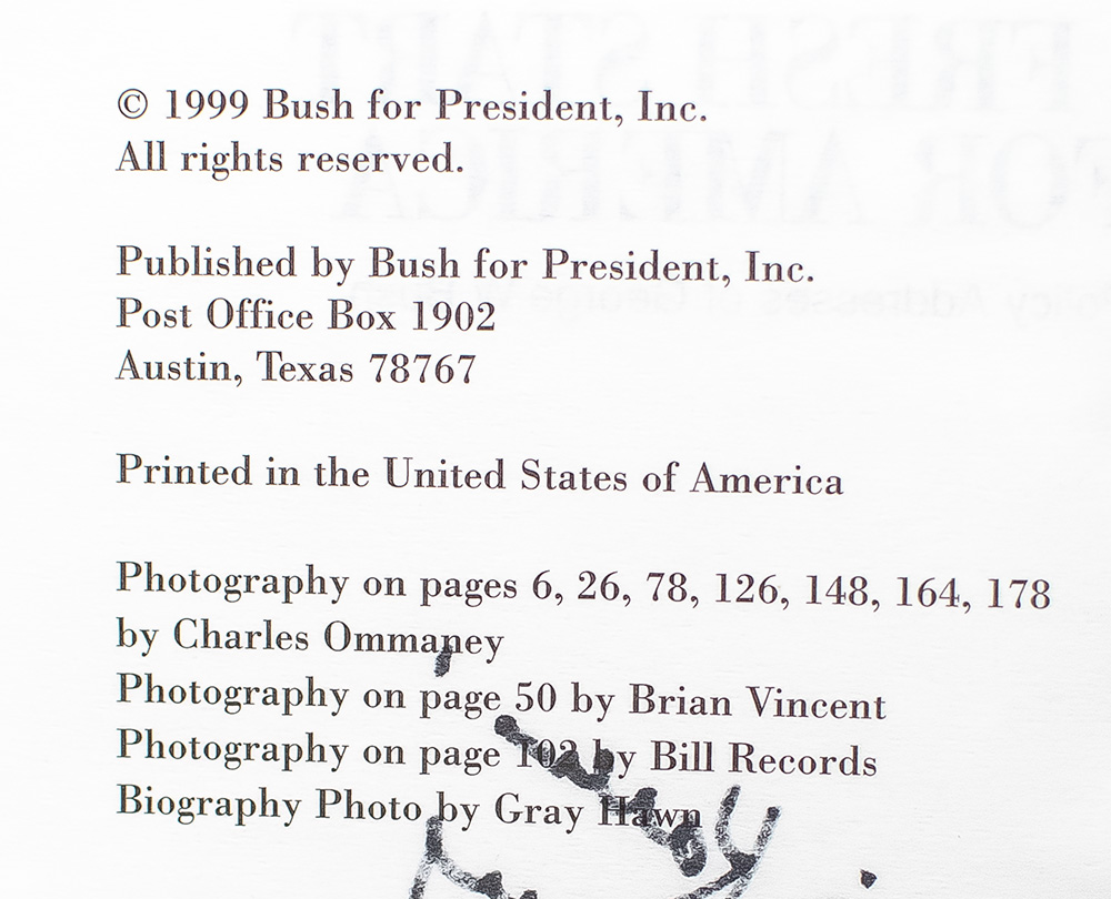 A Fresh Start for America: Policy Addresses of George W. Bush.