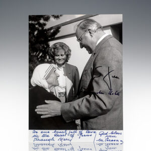 Mother Teresa and Helmut Kohl Signed Photograph.