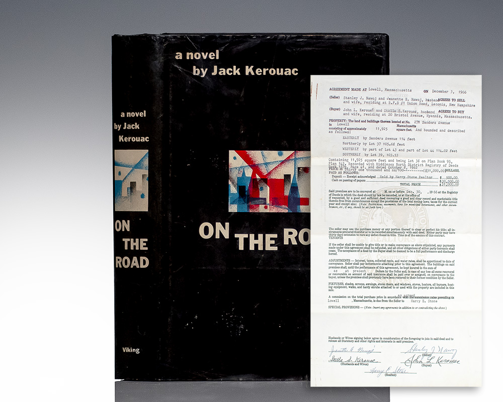 On The Road. [with] Kerouac Signed Land Deed To His Residence.
