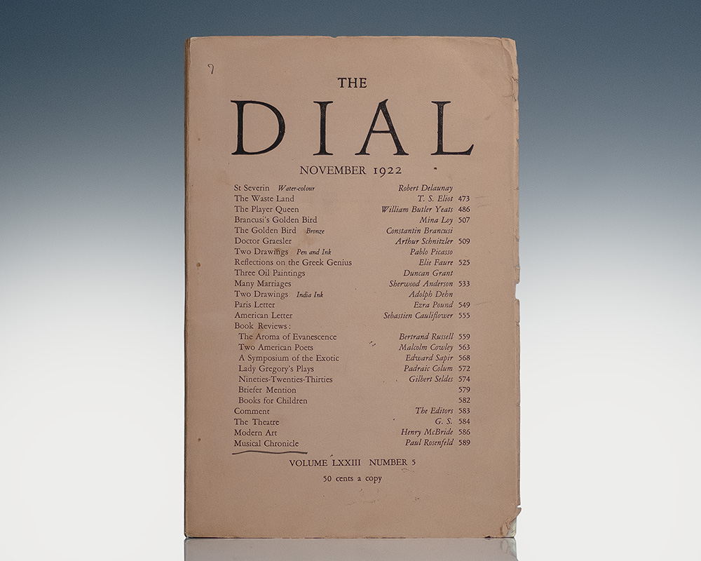 The Waste Land, in The Dial, November 1922 Volume LXXIII, Number 5.
