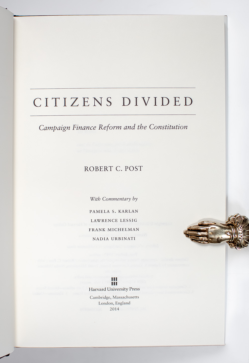 Citizens Divided: Campaign Finance Reform and the Constitution.
