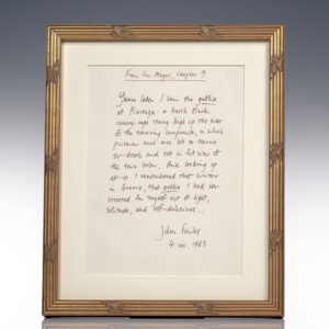 John Fowles Signed Magus Quotation.
