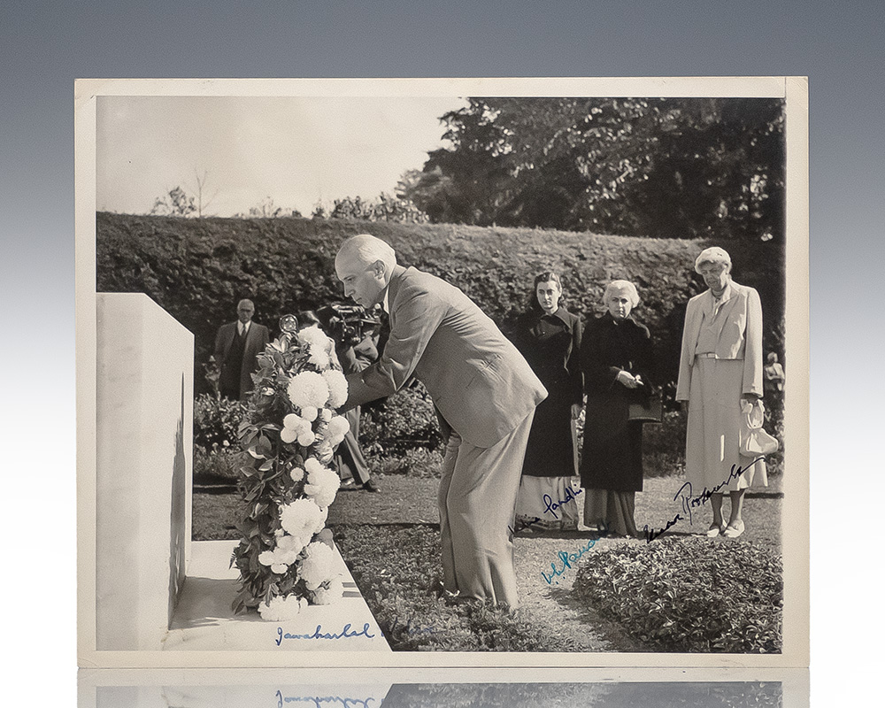 Eleanor Roosevelt, Jawaharlal Nehru, Indira Gandhi, and Vijaya Lakshmi Pandit Signed Photograph.