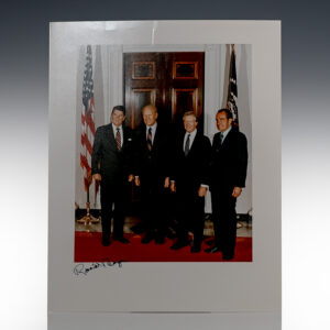 Color photograph of four U.S. Presidents