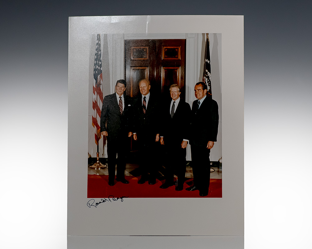 Ronald Reagan Signed Photograph of Presidents Ronald Reagan, Gerald Ford, Jimmy Carter, and Richard Nixon.