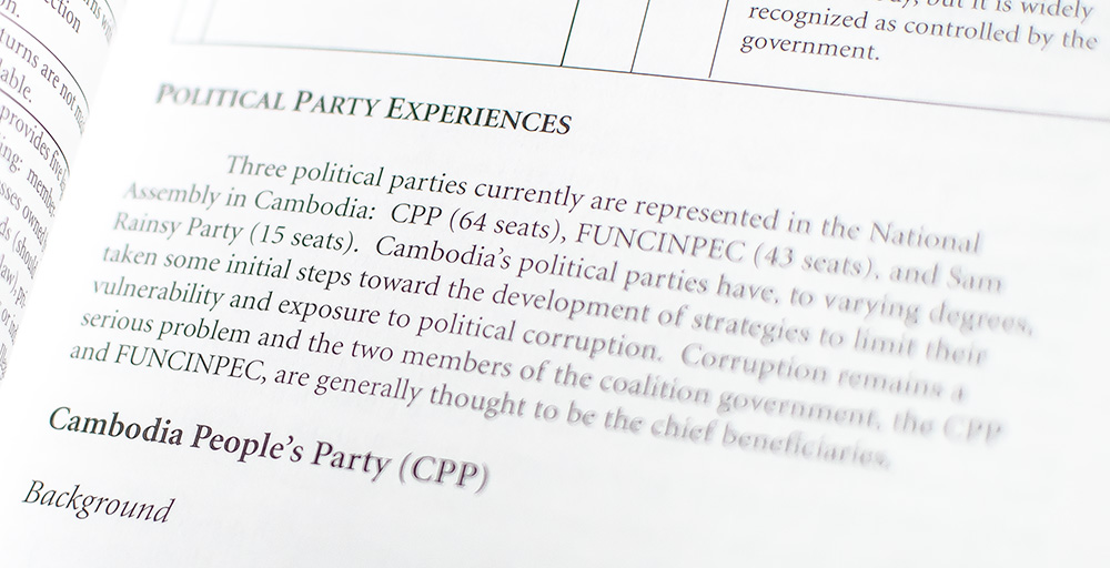 Political Parties in Asia: Promoting Reform and Combating Corruption in Eight Countries.