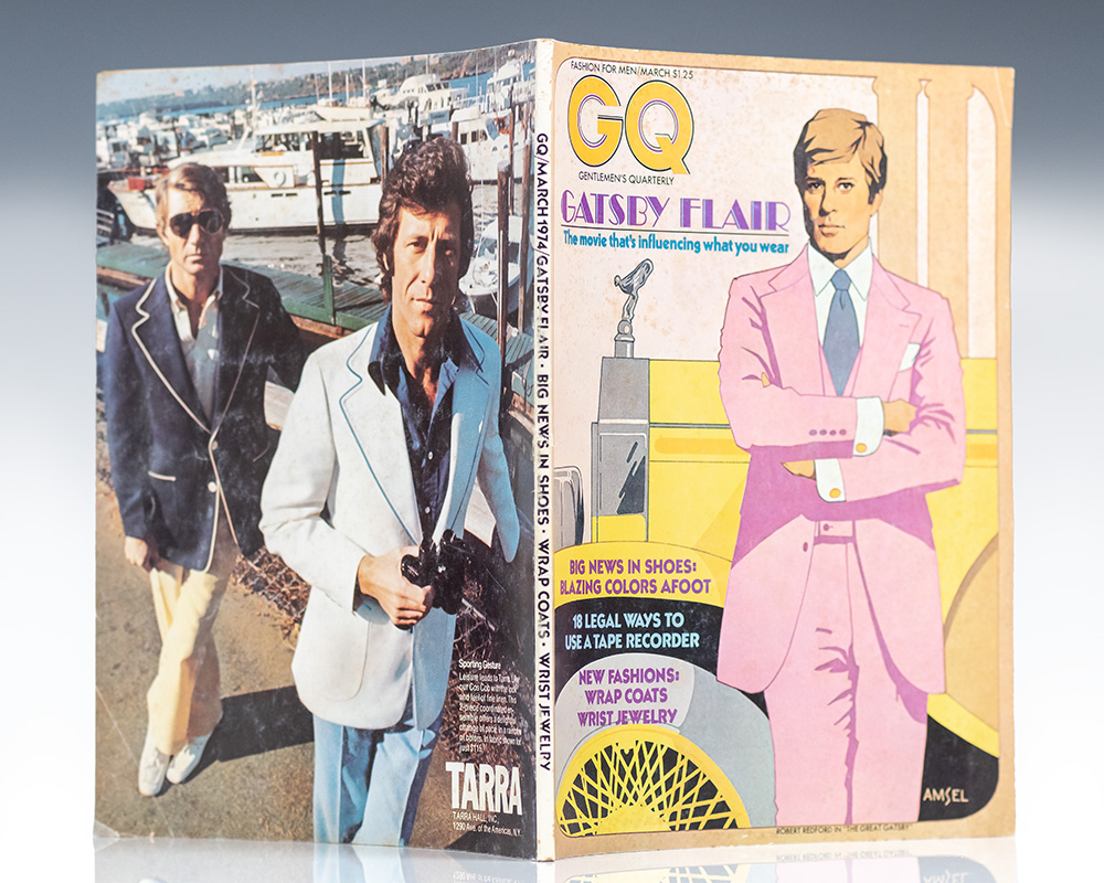 1974 GQ: Gentlemen's Quarterly "Gatsby Flair" with Robert Redford Cover Illustration.
