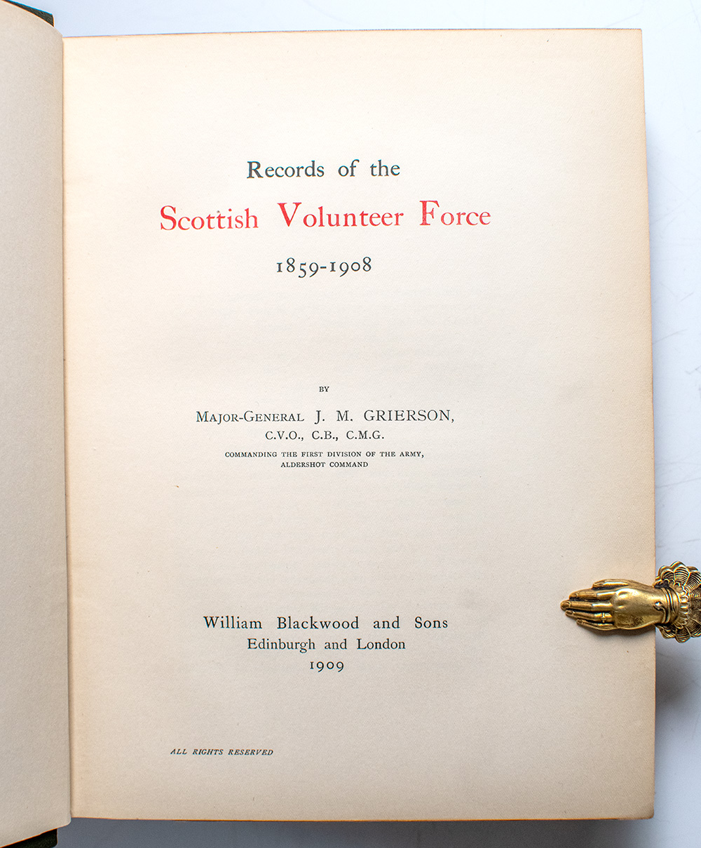Records of the Scottish Volunteer Force 1859-1908.