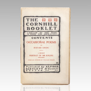 The Cornhill Booklet Volume One, Number Two: Occasional Poems by Rudyard Kipling.