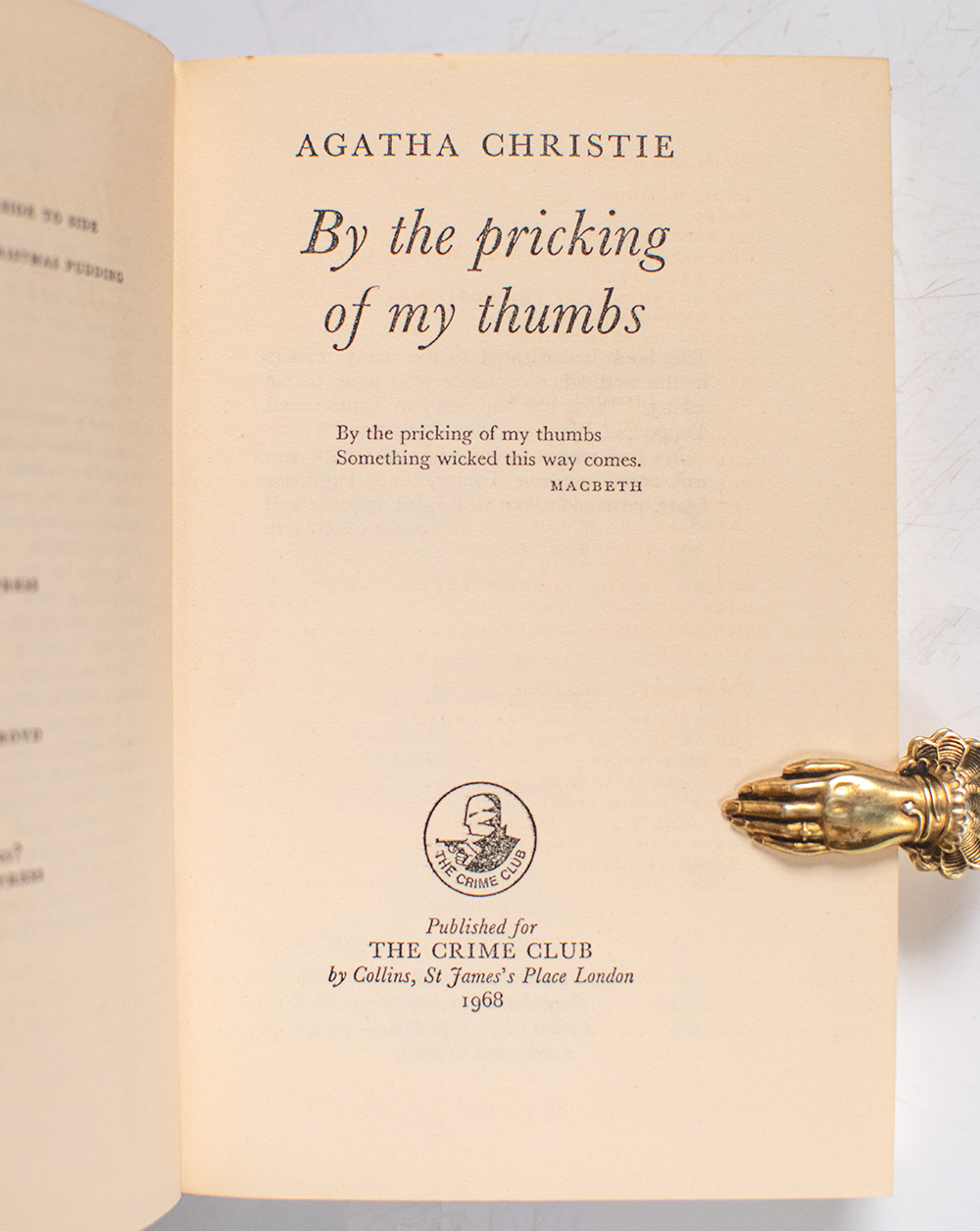 By the Pricking of My Thumbs.