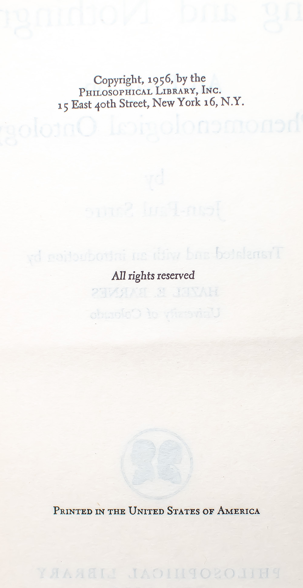 Being and Nothingness.