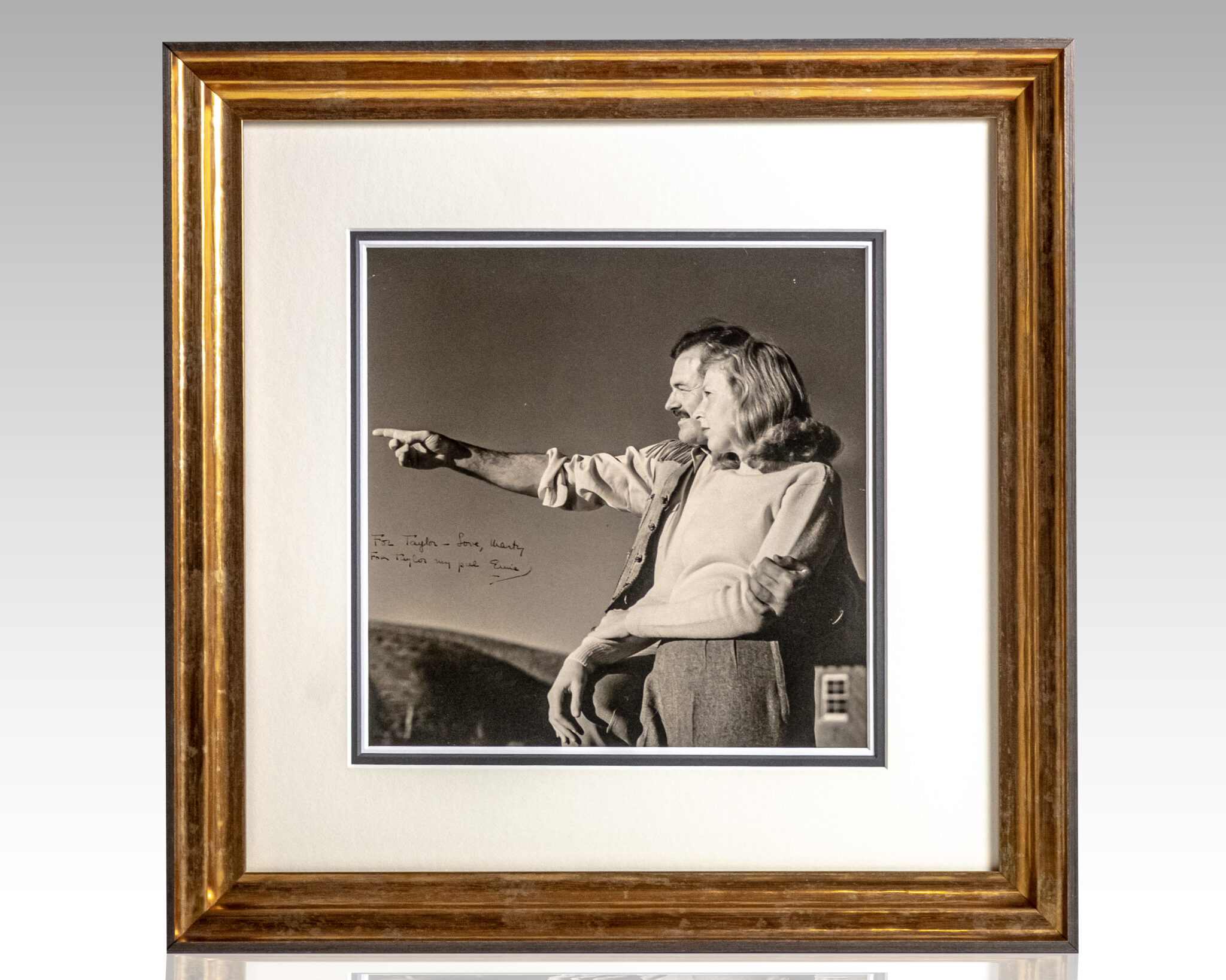 Ernest Hemingway and Martha Gellhorn Signed Photograph.