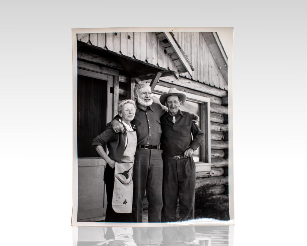 Ernest Hemingway, Mary Hemingway, and Taylor Williams Photograph.