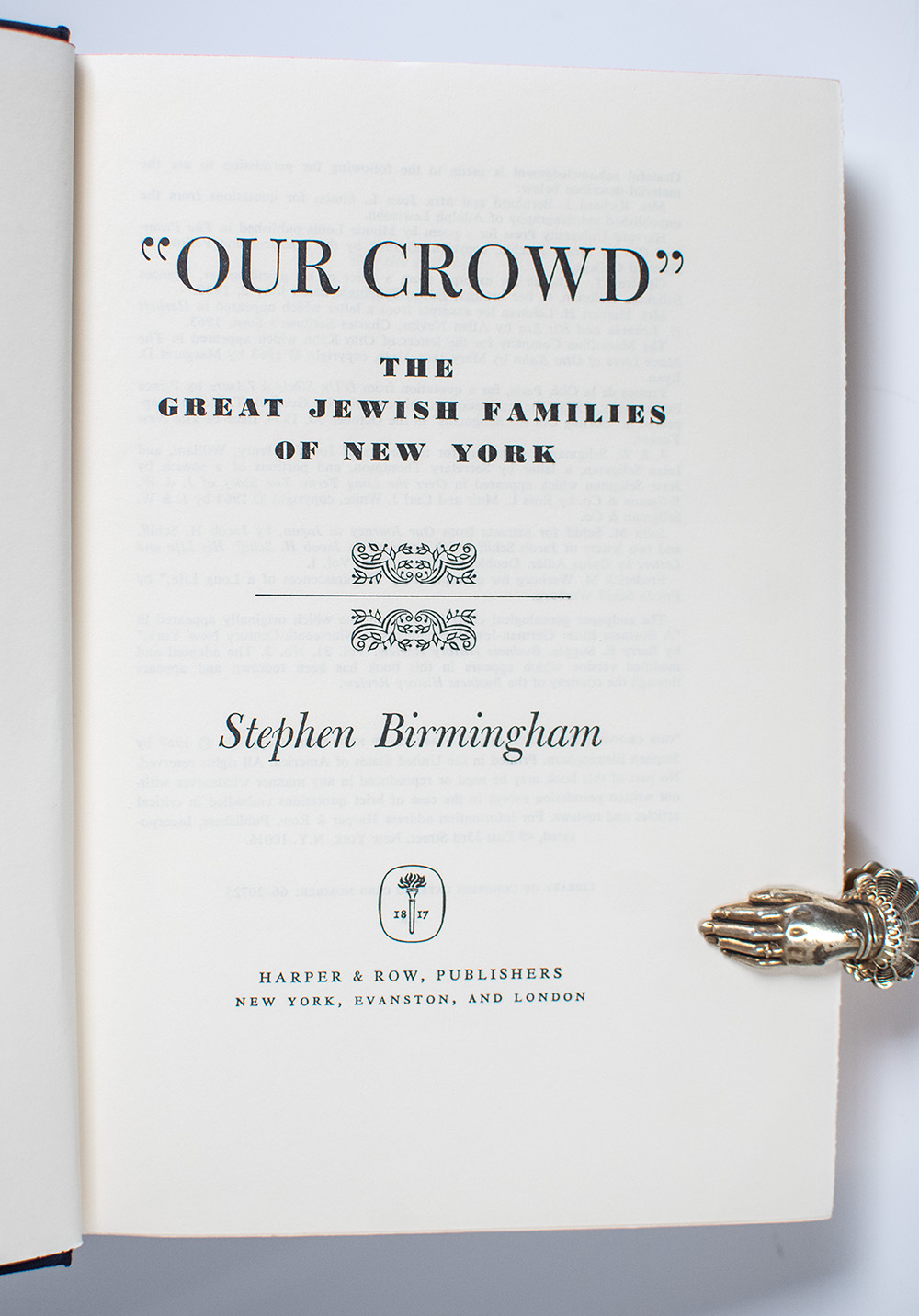 Our Crowd: The Great Jewish Families of New York.