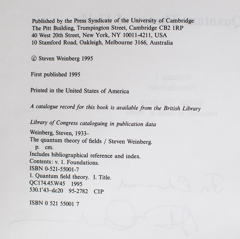 The Quantum Theory Of Fields Volumes I,II,III.